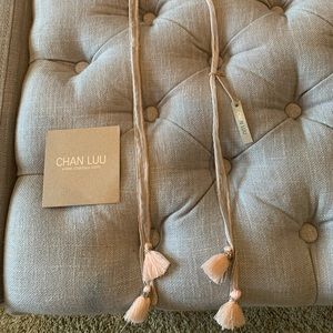 Chan Luu Skinny scarf necklace w/tassels NWT